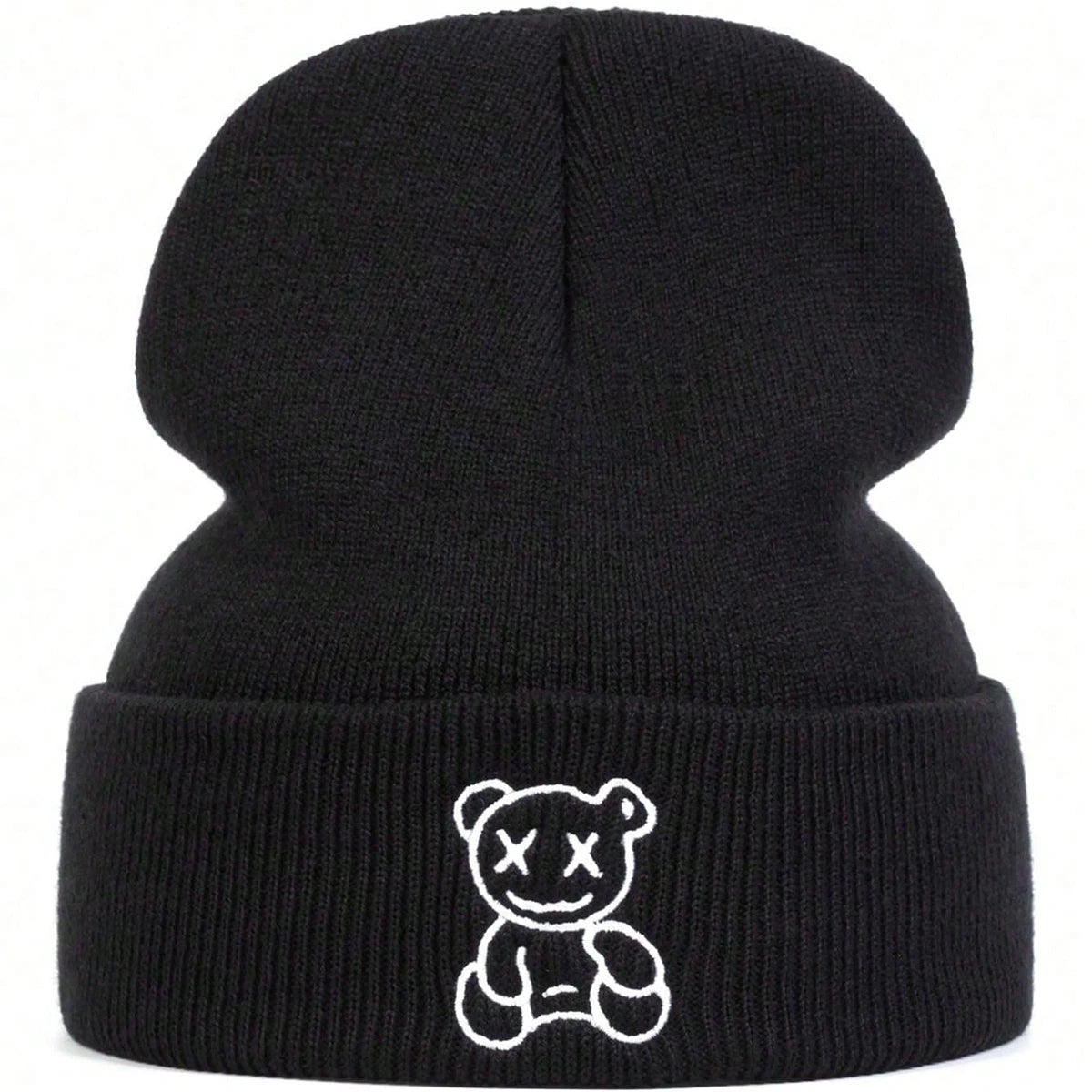 Unisex Little Bear Embroidery Beanies Autumn Winter Warm Knitted Hats Hip Hop Cap Beanie Hat Caps For Women Men