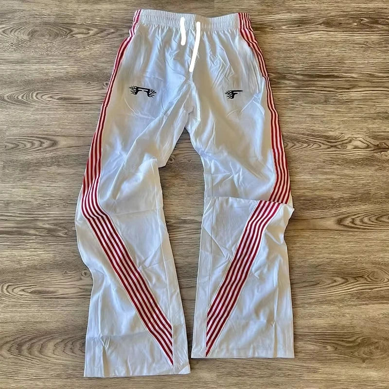 Casual Loose Straight Leg Pants Striped Summer Fashion Trend Street Hip-hop Jogging Men's Women's Harajuku Sweat pants Kids