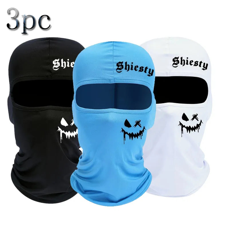 1pc/2/pc/3pcs Windproof and Sun Protection Joyful Print Cycling Mask Baraklava Hat Letter - Men's and Women's Outdoor