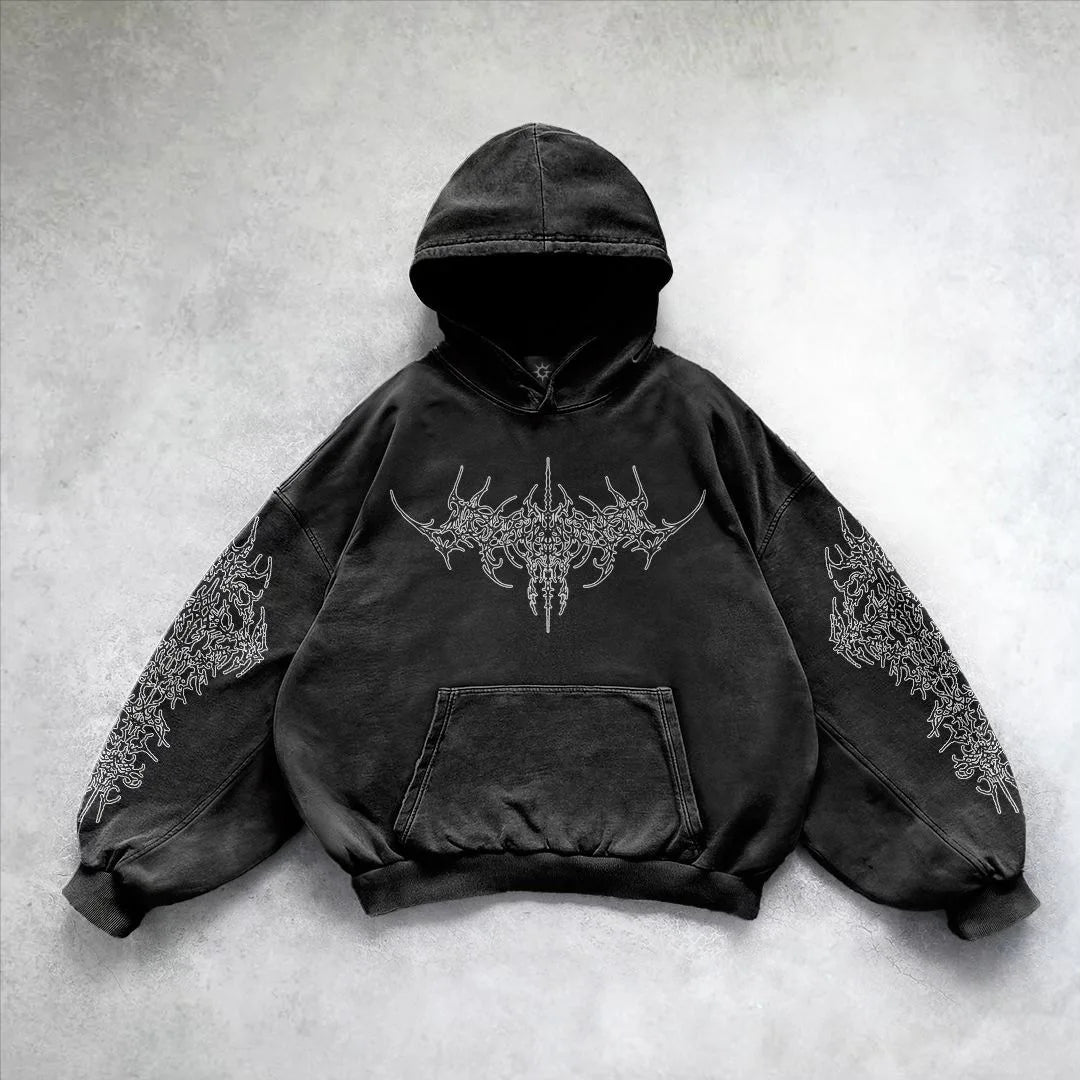 Y2K American Cloths Autumn New Mens 3D Graphic Printed Men Oversized Hoodie Fashion Streetwear Black Gothic Punk Hoodies For Man