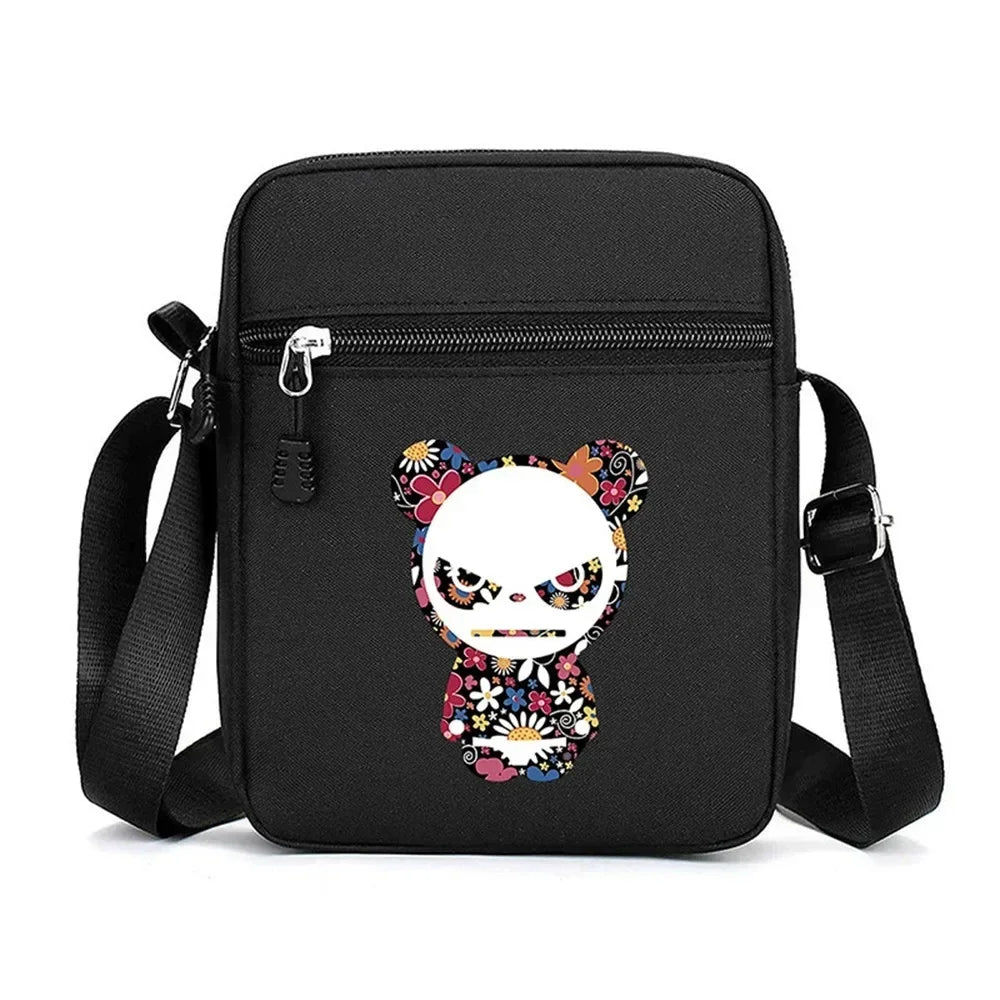 Simple Oxford Cloth Shoulder Bag Cartoon Adjustable Mobile Phone Bag Multiple Compartments Crossbody Bag for Men
