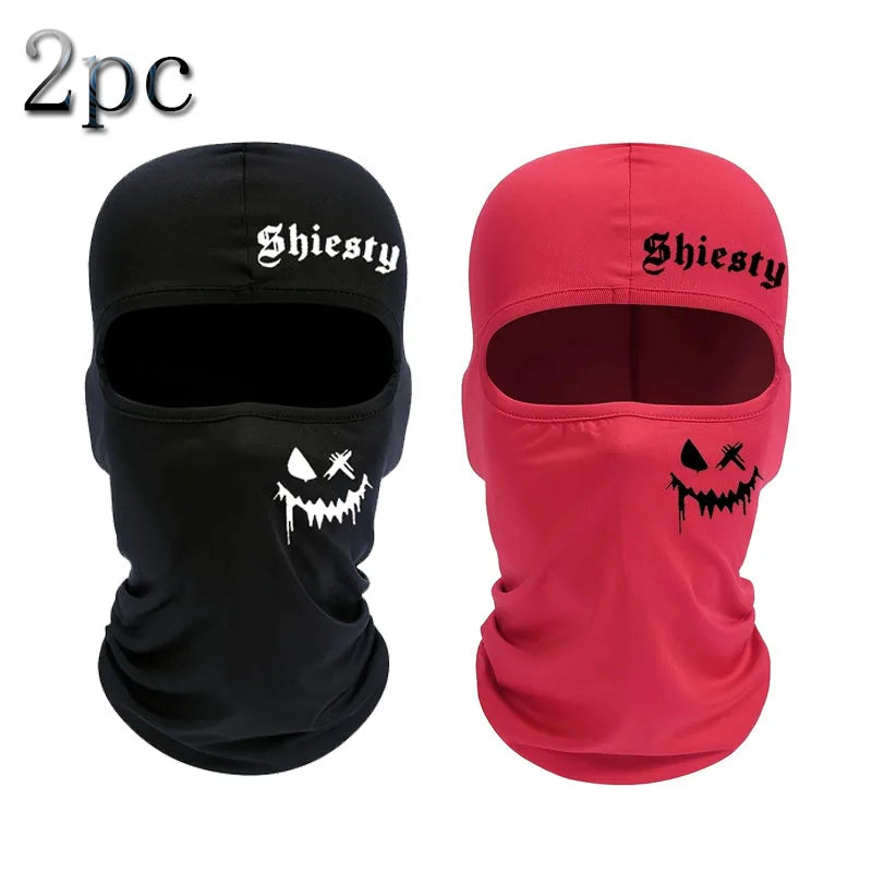 1pc/2/pc/3pcs Windproof and Sun Protection Joyful Print Cycling Mask Baraklava Hat Letter - Men's and Women's Outdoor